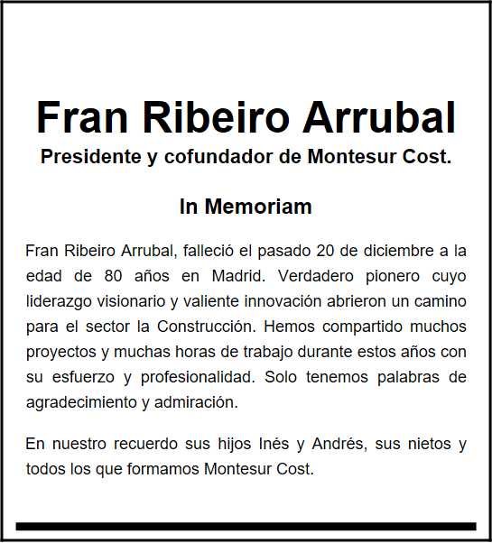 Ejemplo Esquela de homenaje