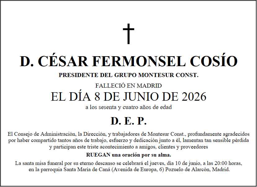 Ejemplo Esquela de homenaje