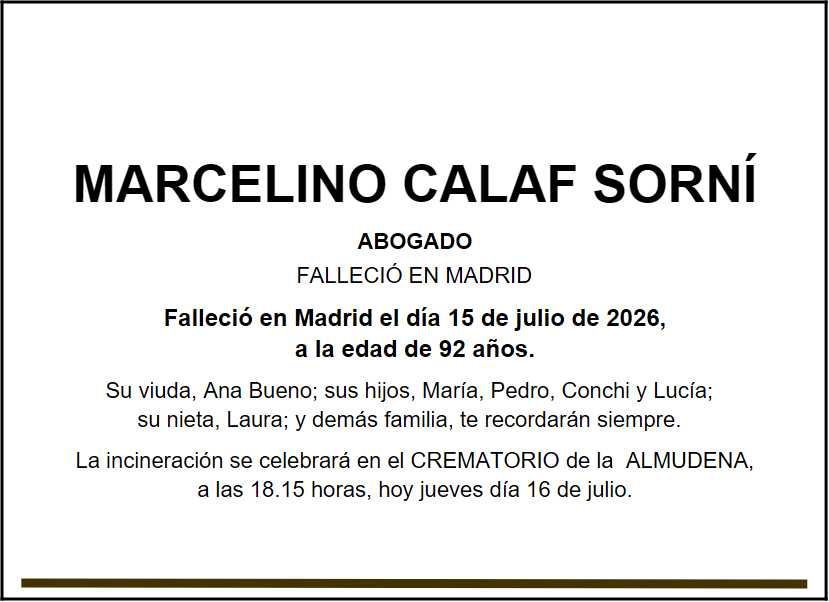 Ejemplo Esquela Familiar laica